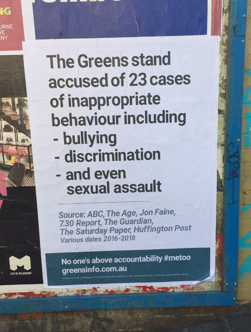 Labor poster demanding Greens' accountability